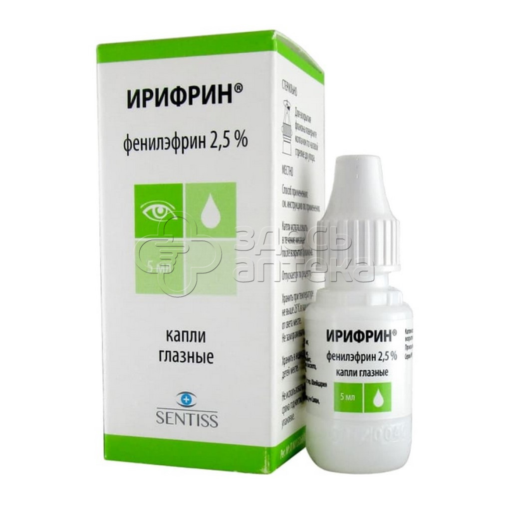 Ирифрин капли глазные 2,5%, 5мл купить в г. Жуковский, цена от 716.00 руб.  6 аптек в г. Жуковский - ЗдесьАптека.ру