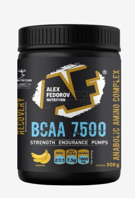 Алекс Федоров Нутришн BCAA 7500 порошок 300г банка со вкусом Банана