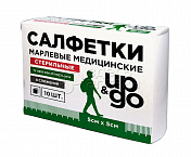 Салфетки стерильные медицинские марлевые UPandGO 5x5, 10 шт