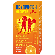 Ибупрофен Форте сусп.д/пр. внутрь детск. (апельсин) 40мг/мл фл. 160мл 