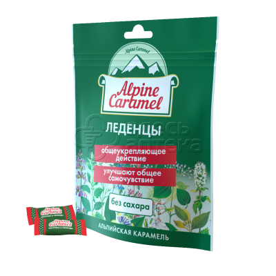 Alpine Caramel Альпийская Карамель леденцы без сахара пак. 75г (БАД)