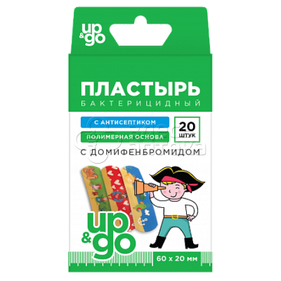 Пластырь бактерицид. детский с домифенбромидом полимерный 60х20мм 20 шт Пираты (UP&GO)