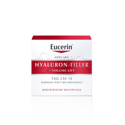 Eucerin Эуцерин Hyaluron-Filler+Volume-Lift Крем для дневного ухода за Нормальной и Комбинированной кожей с SPF 15+UVA, 50мл