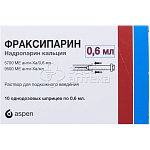 Фраксипарин р-р для п/к введ 9500МЕ анти-Ха/мл шпр разовый 0.6мл N10