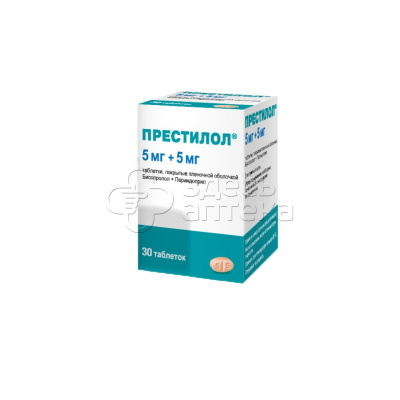 Престилол 5мг+5мг, 30 таблеток, покрытых пленочной оболочкой 