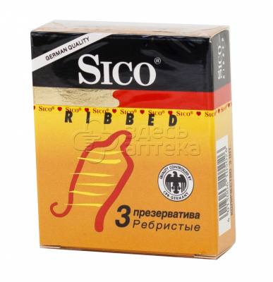 Презервативы Sico Ribbed Ребристые, 3шт