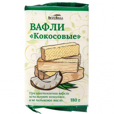 ВкусВилл Вафли Кокосовые 180г