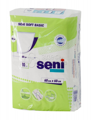 Пеленка впитывающая Seni Soft Basic 60х60см N10