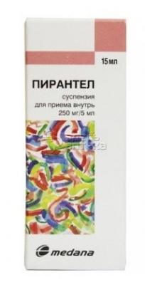 Пирантел суспензия оралн 250мг/5мл флакон по  15мл