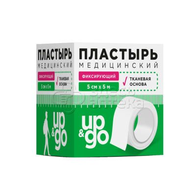 Лейкопластырь медицинский фиксирующий на ткан.основе 5х500 (UP&GO)