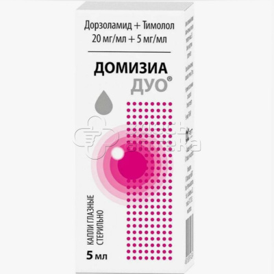 Домизиа Дуо капли глазные 20мг/мл+5мг/мл 5мл