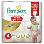 Памперсы д/детей подгузники-трусики Премиум Care Maxi 4 (9-14кг) N22