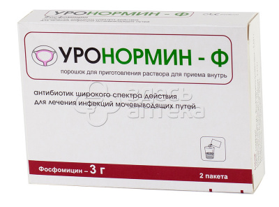 Уронормин-Ф порошок для приготовления раствора для приема внутрь 3 г, 2 пакетикв по 8 г
