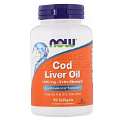 Now Cod Liver Oil Рыбий жир из печени трески 1000мг, 90 капсул