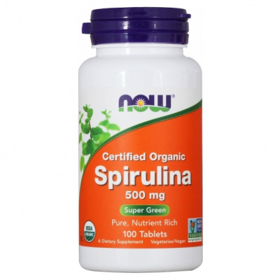 Now Spirulina Спирулина натуральная 500мг, 100 таблеток