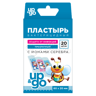 Пластырь бактерицид. детский с серебром прозрачный 60х20мм, 20 шт