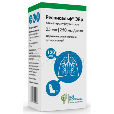 Респисальф Эйр аэрозоль д/ингаляций дозир. 25мкг+250мкг/доза 120доз баллоны 