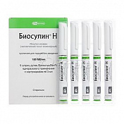 Биосулин Н сусп для п/к введ 100МЕ/мл 3мл (катридж+шпр-ручка БиоматикПен 2) N5