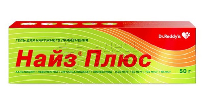 Найз Плюс 0,25 мг/г + 50 мг/г + 100 мг/г + 10 мг/г гель для наружного применения туба, 50г купить по цене 539 руб в Туле, заказать лекарство в интернет-аптек, инструкция по применению, аналоги, отзывы