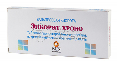 Энкорат хроно 300мг, 30 таблеток пролонгированного действия, покрытых пленочной оболочкой