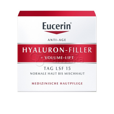 Eucerin Эуцерин Hyaluron-Filler Крем для дневного ухода за нормальной и комбинированной кожей SPF15+UVA