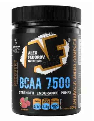 Алекс Федоров Нутришн BCAA 7500 порошок 300г банка со вкусом Малины