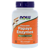 Now Papaya Enzymes Папайя Фермент, 180 жевательных таблеток