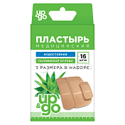 Пластырь водостойкий на полимерной основе с Алоэ (UP&GO), 16 шт