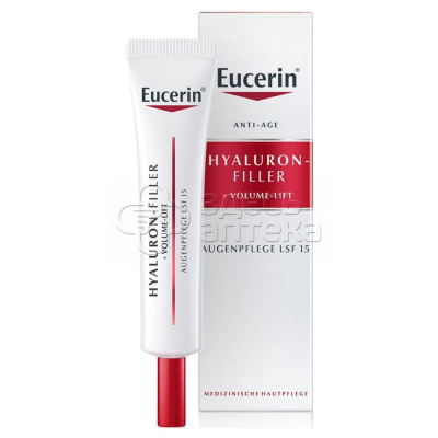 Eucerin Эуцерин Hyaluron-Filler+Volume-Lift Крем для ухода за кожей вокруг глаз с SPF 15+UVA, 15мл