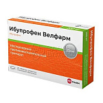 Ибупрофен Велфарм 200 мг покрытые пленочной оболочкой таблетки,  20 шт