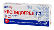 Клопидогрел-СЗ 28 таблеток, покрытых пленочной оболочкой 75 мг 