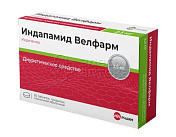 Индапамид Велфарм 2,5мг покрытые пленочной оболочкой таблетки, 30 шт