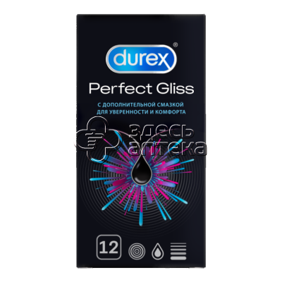 Дюрекс Презервативы Perfect Gliss, 12 шт